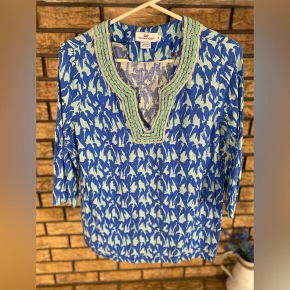 Vineyard‎ vines linen blend blouse - Picture 1 of 5
